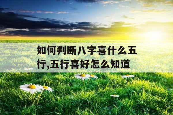 如何判断八字喜什么五行,五行喜好怎么知道