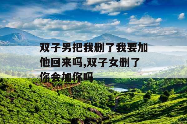 双子男把我删了我要加他回来吗,双子女删了你会加你吗