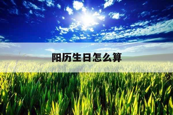 阳历生日怎么算