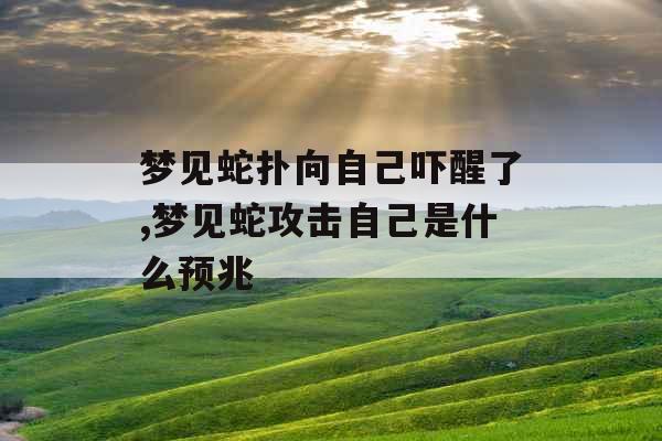 梦见蛇扑向自己吓醒了,梦见蛇攻击自己是什么预兆