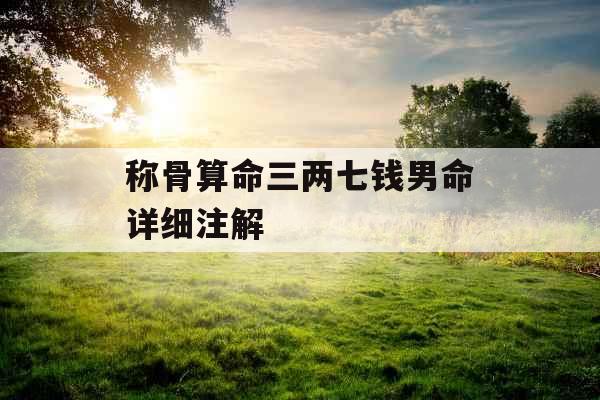 称骨算命三两七钱男命详细注解