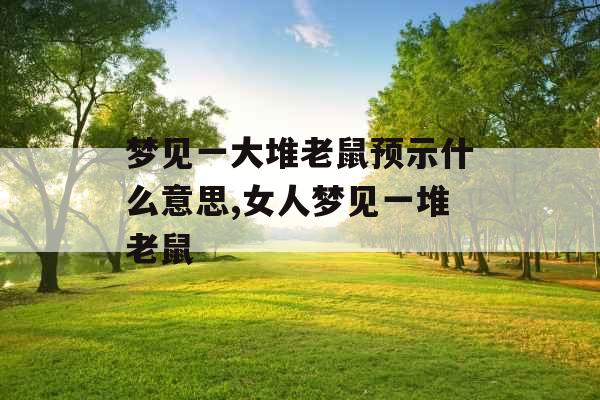 梦见一大堆老鼠预示什么意思,女人梦见一堆老鼠