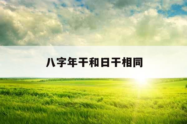 八字年干和日干相同