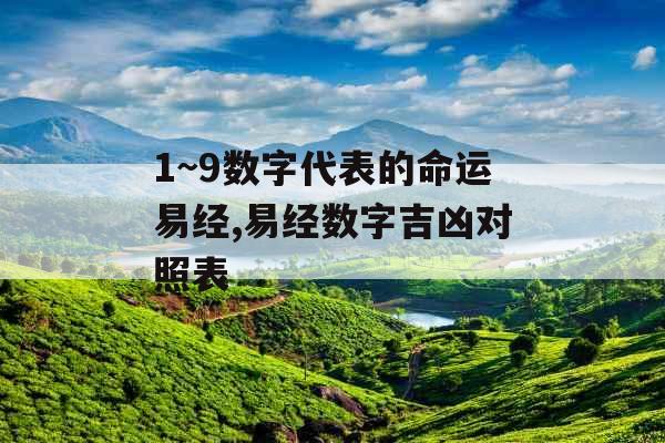 1~9数字代表的命运易经,易经数字吉凶对照表