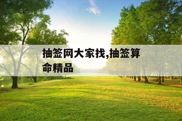 抽签网大家找,抽签算命精品