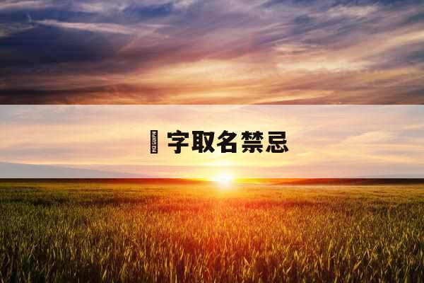 霂字取名禁忌