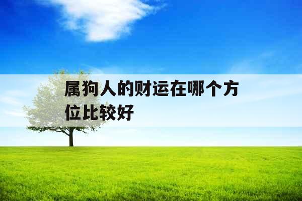 属狗人的财运在哪个方位比较好