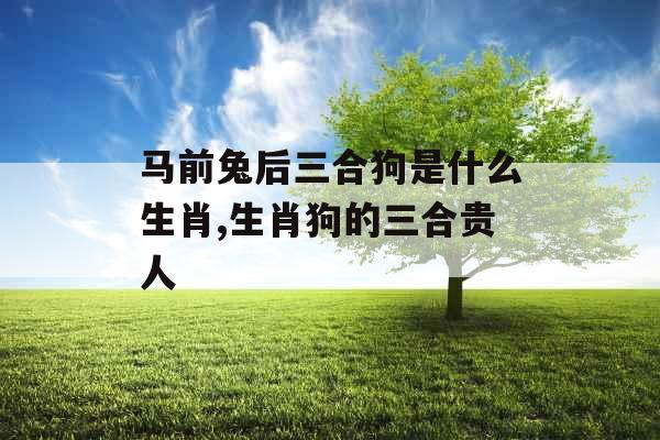 马前兔后三合狗是什么生肖,生肖狗的三合贵人