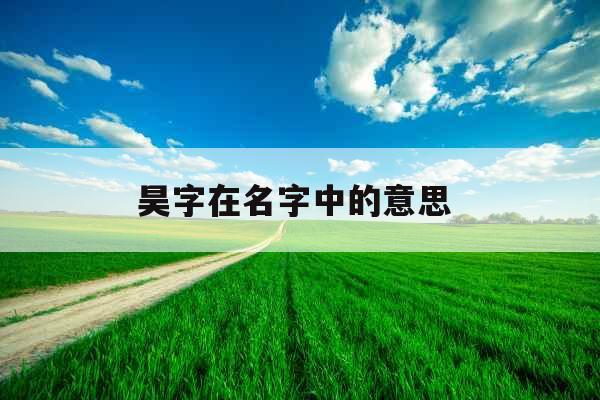 昊字在名字中的意思 