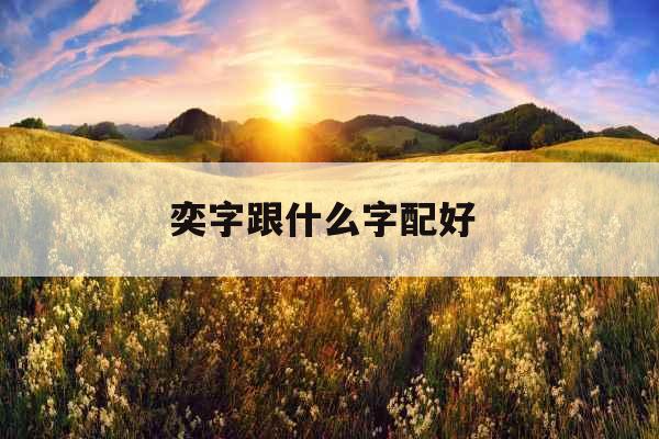 奕字跟什么字配好 奕字跟什么字配好