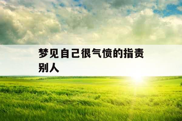 梦见自己很气愤的指责别人 