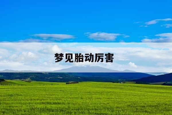 梦见胎动厉害 