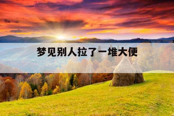 梦见别人拉了一堆大便 