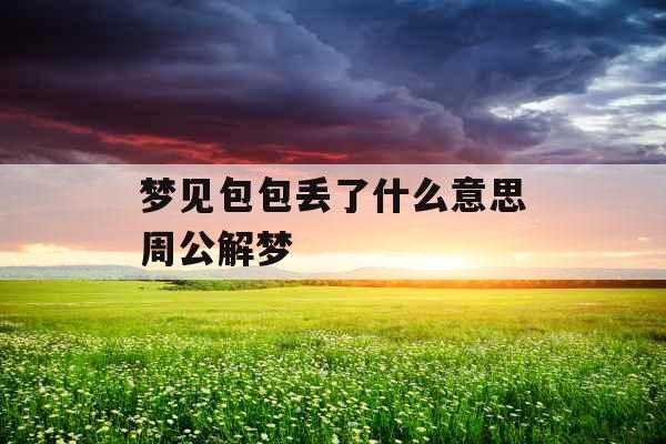 梦见包包丢了什么意思周公解梦 