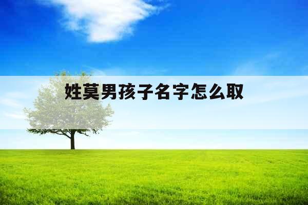 姓莫男孩子名字怎么取 