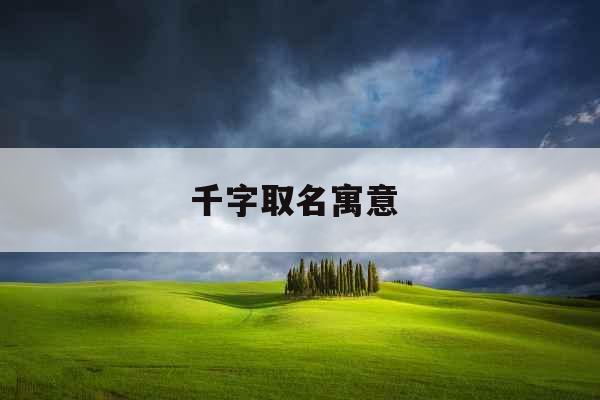 千字取名寓意  千字取名寓意