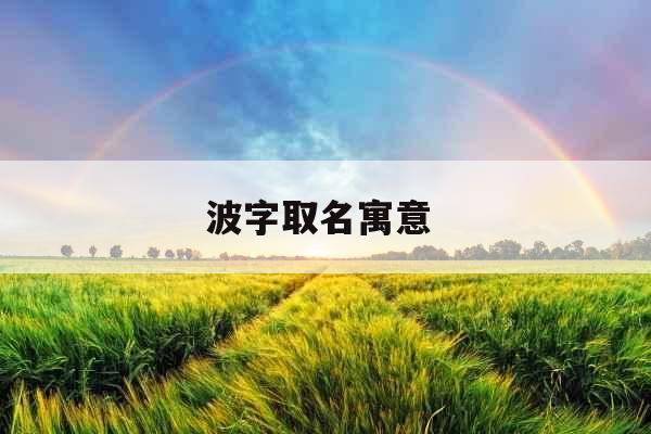 波字取名寓意  波字取名寓意