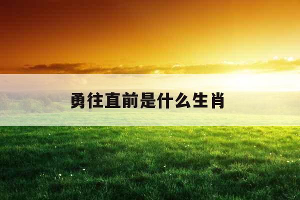 勇往直前是什么生肖  勇往直前是什么生肖