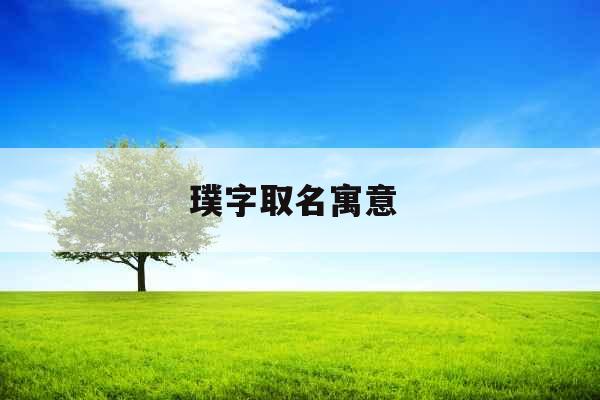 璞字取名寓意 