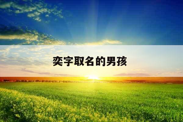 奕字取名的男孩  奕字取名的男孩