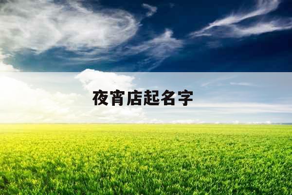 夜宵店起名字 夜宵店起名字