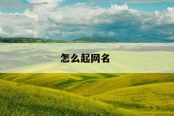 怎么起网名 