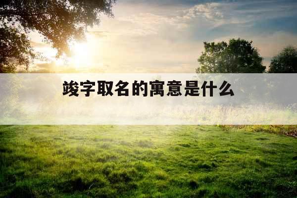 竣字取名的寓意是什么 