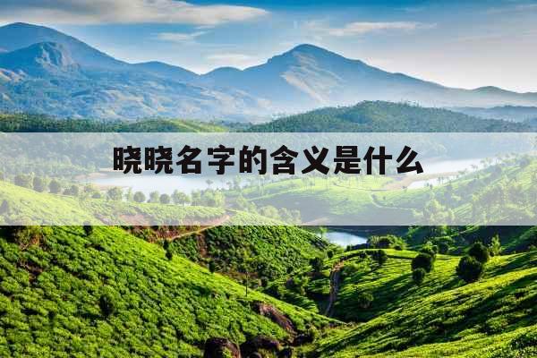 晓晓名字的含义是什么 