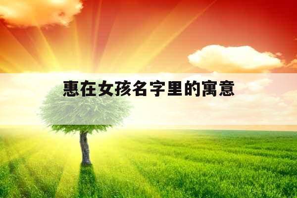 惠在女孩名字里的寓意 