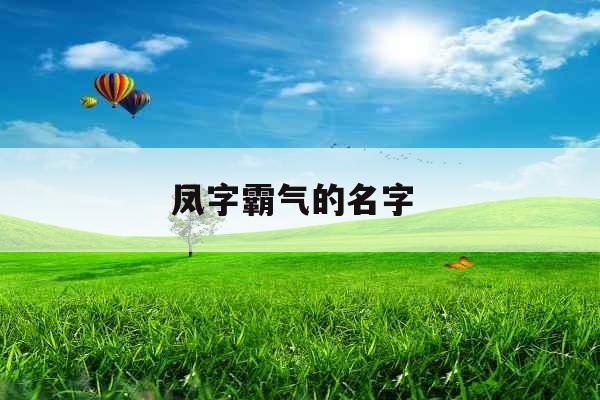 凤字霸气的名字 