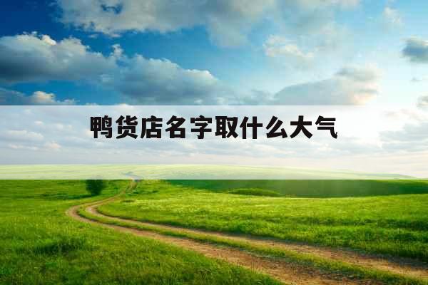 鸭货店名字取什么大气 