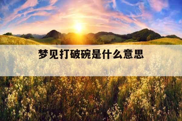 梦见打破碗是什么意思  梦见打破碗是什么意思