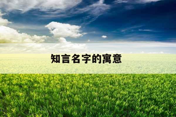 知言名字的寓意 
