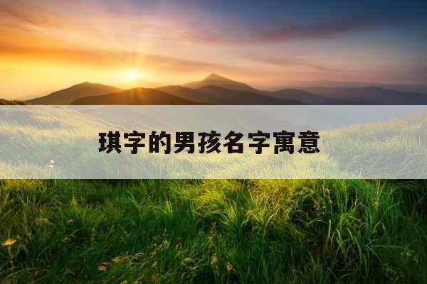 琪字的男孩名字寓意 