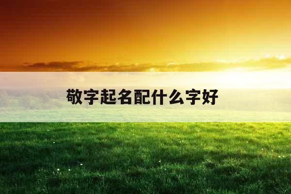 敬字起名配什么字好 