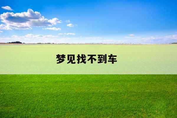 梦见找不到车 