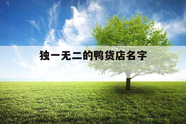 独一无二的鸭货店名字 