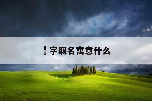 璠字取名寓意什么 