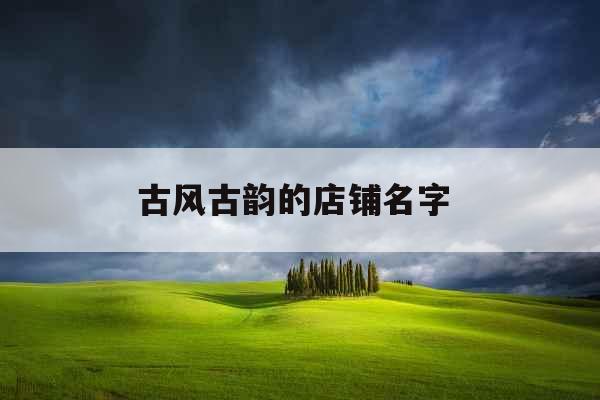 古风古韵的店铺名字 
