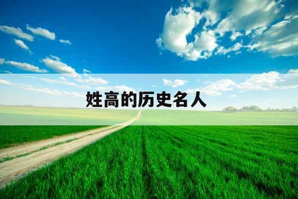 姓高的历史名人 