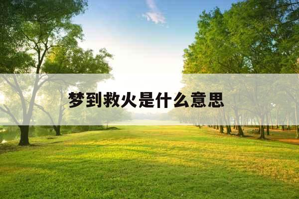 梦到救火是什么意思 