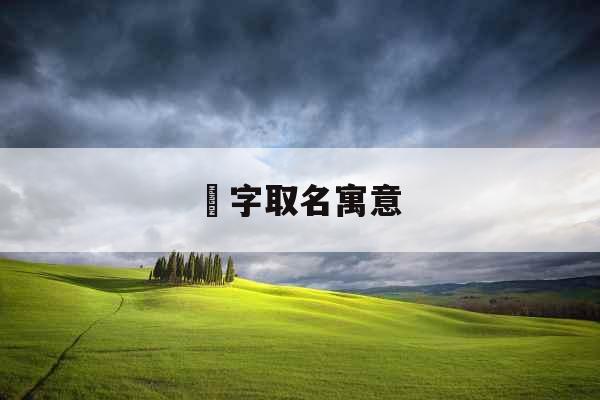 芓字取名寓意 
