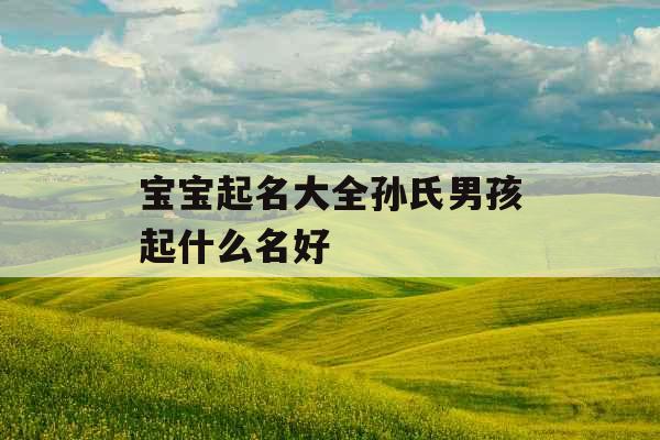 宝宝起名大全孙氏男孩起什么名好 宝宝起名大全孙氏男孩起什么名好