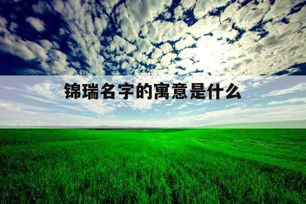 锦瑞名字的寓意是什么 