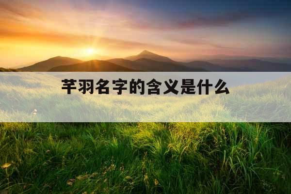 芊羽名字的含义是什么 芊羽名字的含义是什么