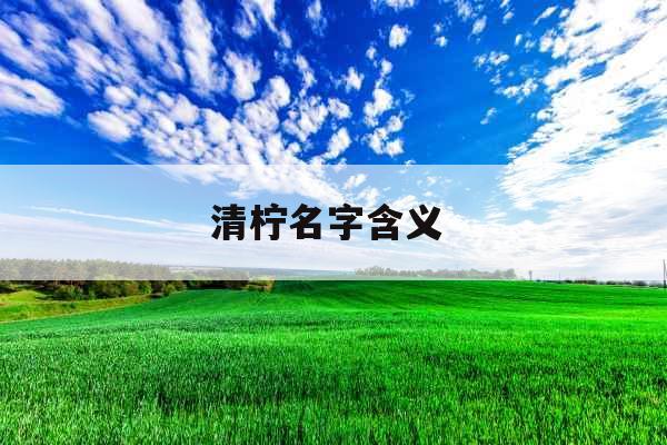 清柠名字含义 清柠名字含义