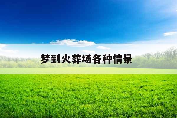 梦到火葬场各种情景 