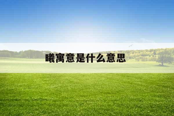 曦寓意是什么意思 
