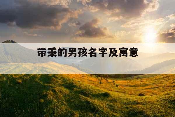 带秉的男孩名字及寓意 