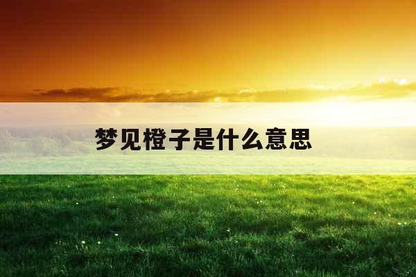 梦见橙子是什么意思  梦见橙子是什么意思